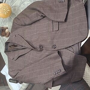 Ralph Lauren Houndstooth Wool and Silk Sports Suit Blazer Jacket Large